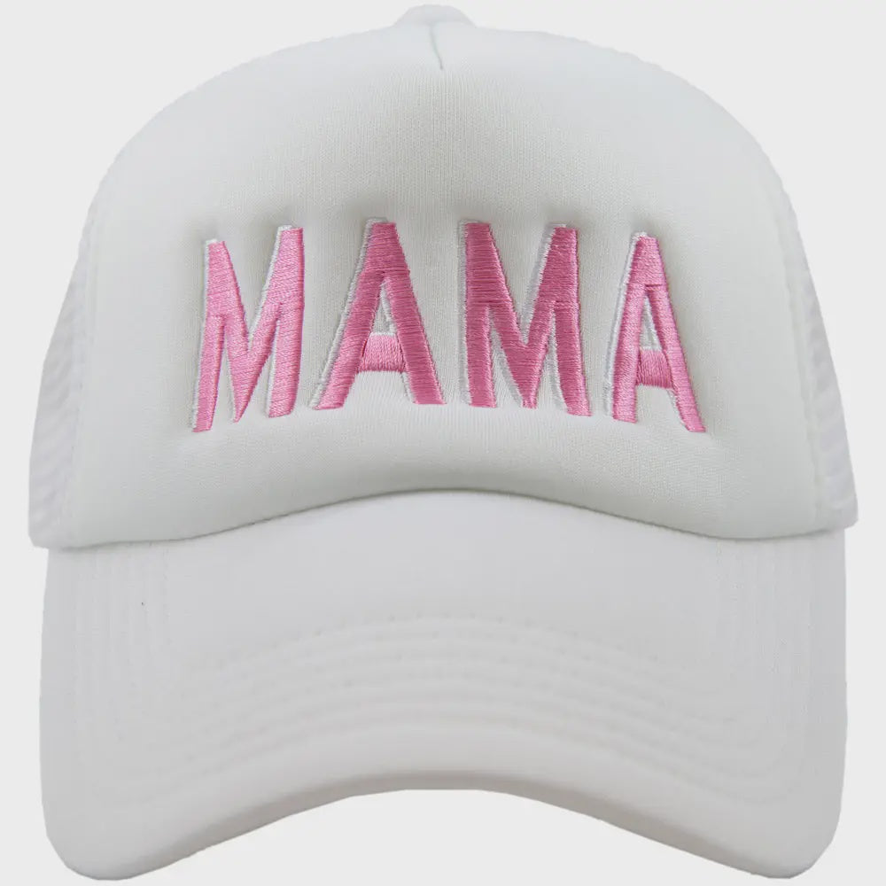 Mama Pink & White Foam Trucker Hat
