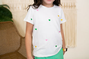 Girls SS Top with Hearts