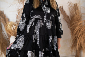 Melissa's Animal Print Dress- Black