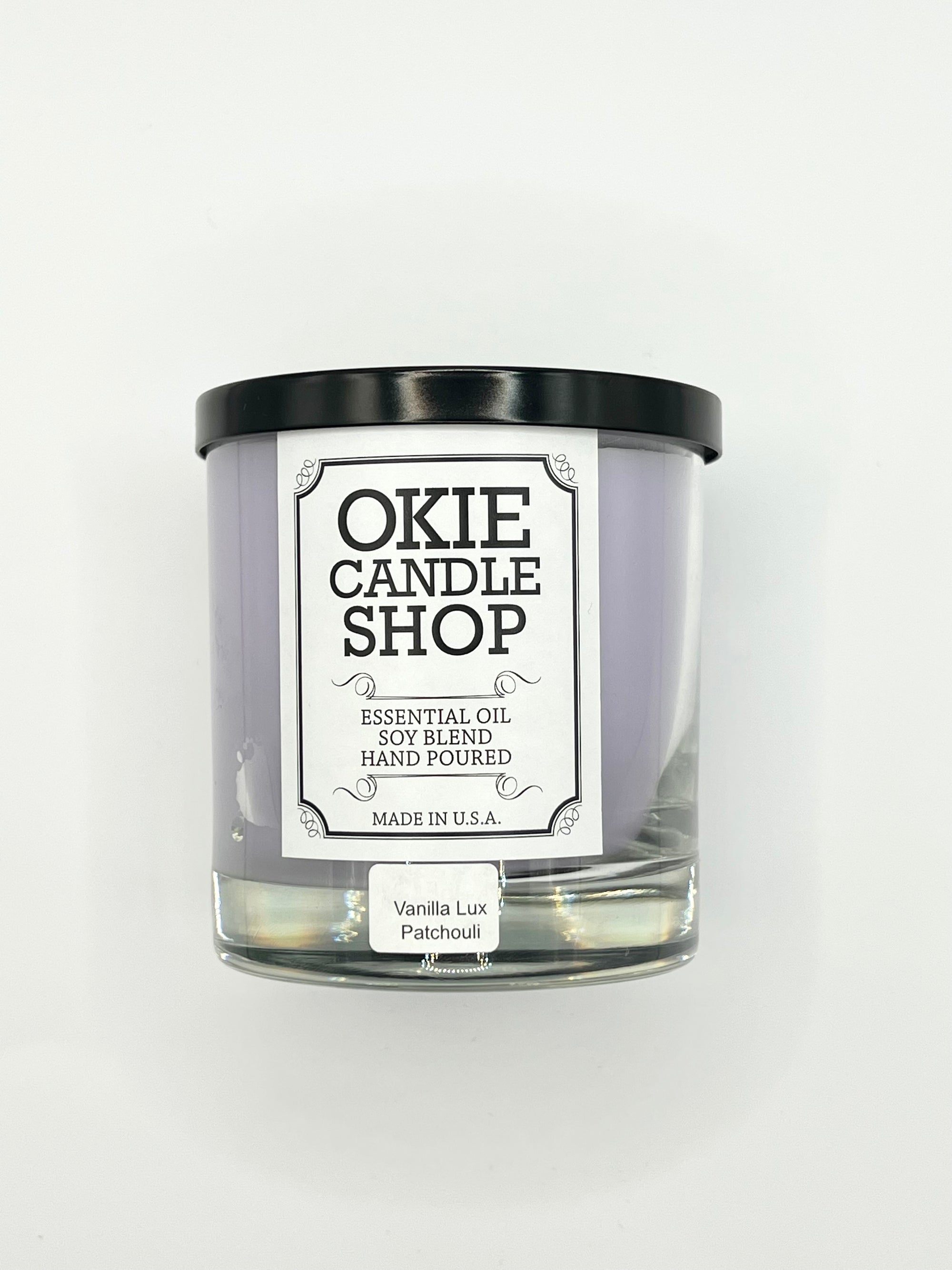 Okie Candle Vanilla Lux Patchouli -Small Tumbler Candle