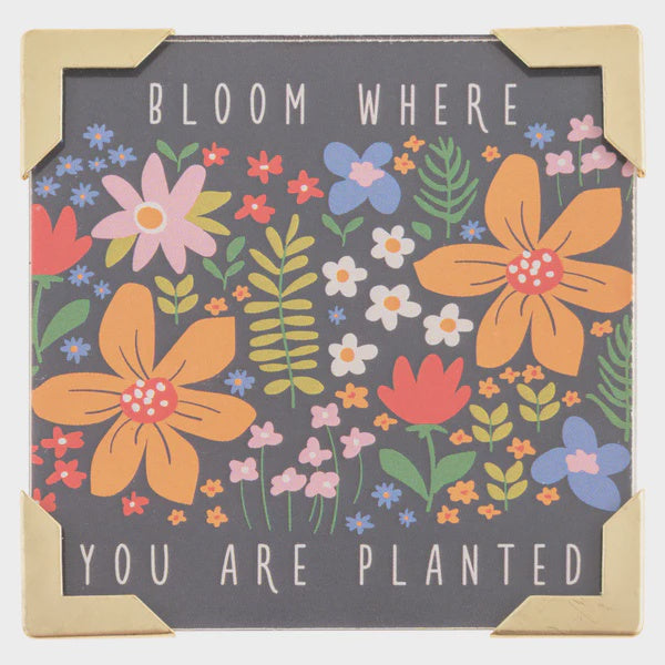 "Bloom Where You Are Planted" Framed Magnet