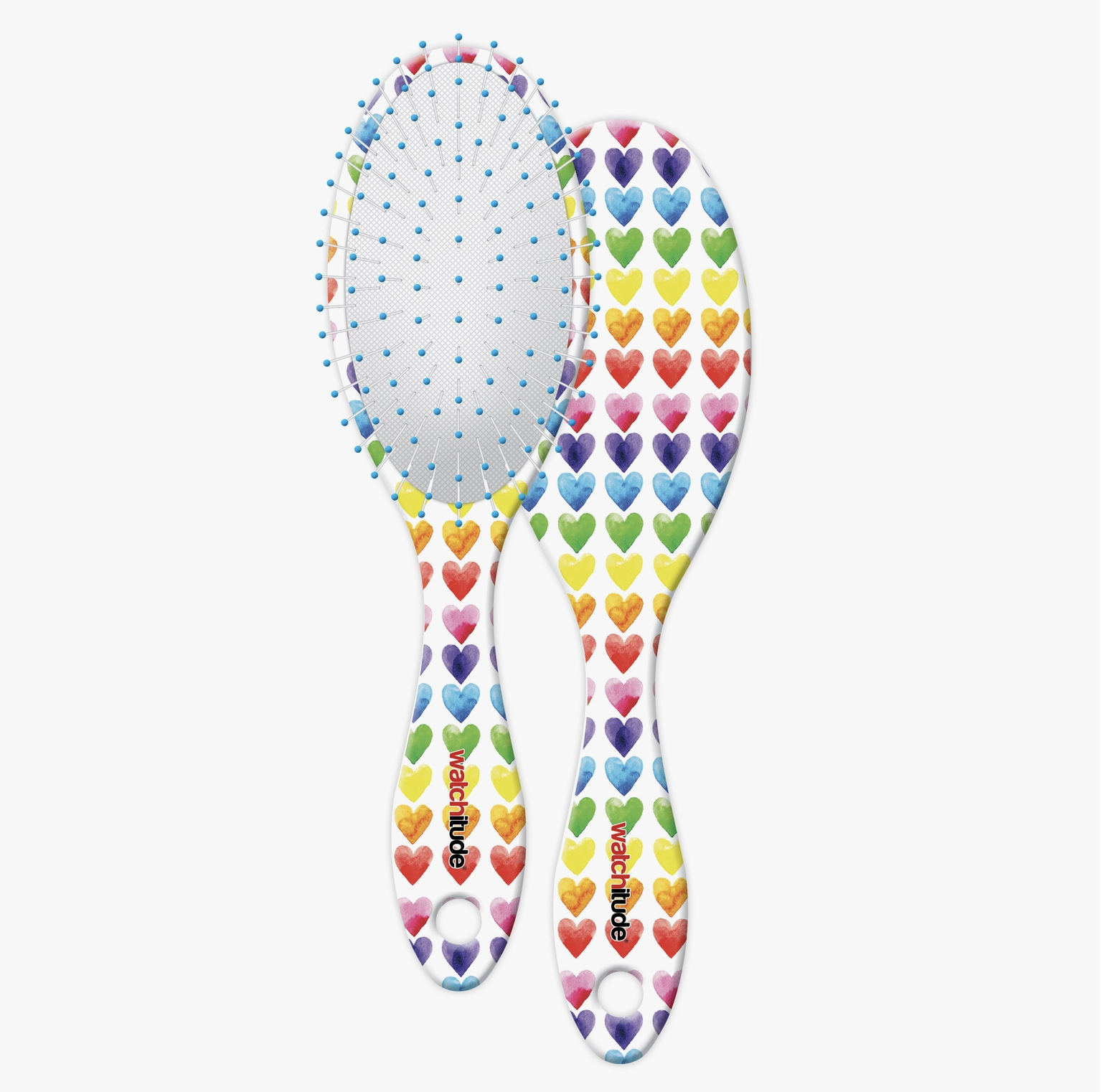 Special Scented Hairbrush- Watercolor Hearts