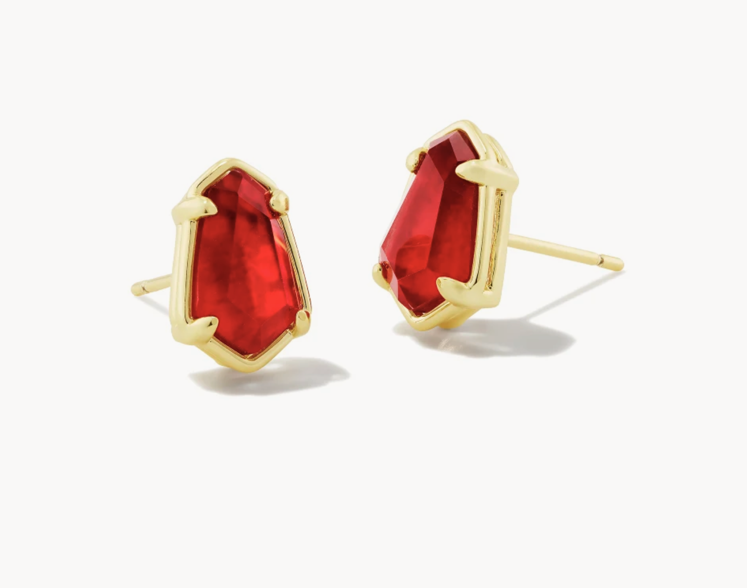 Alexandria Gold Cranberry Illusion Stud Earrings