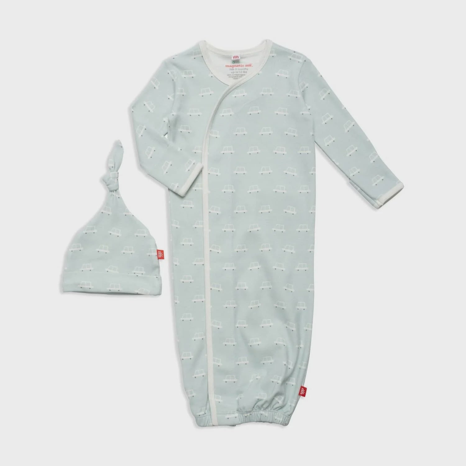 Beep Beep Time For Sleep Organic Magnetic Gown with Hat