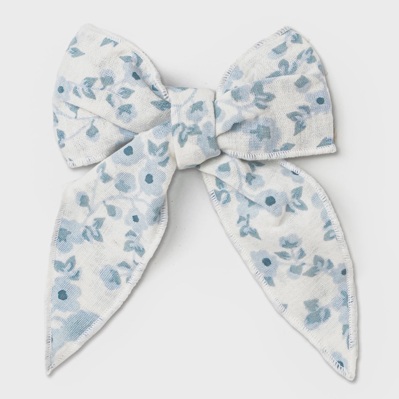 Hair Bow Blue Vines