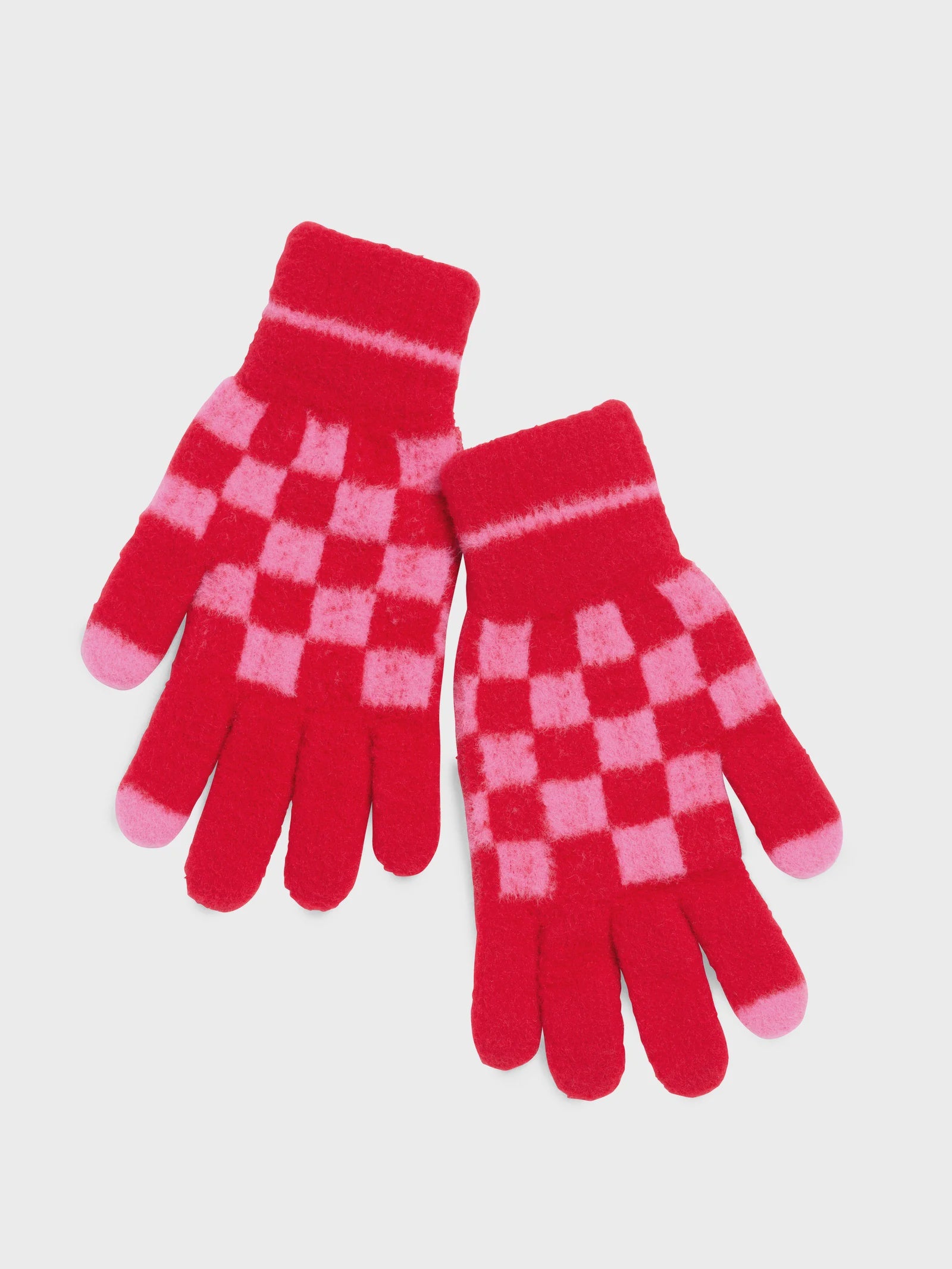 Tanner Touch Screen Gloves Pink Check