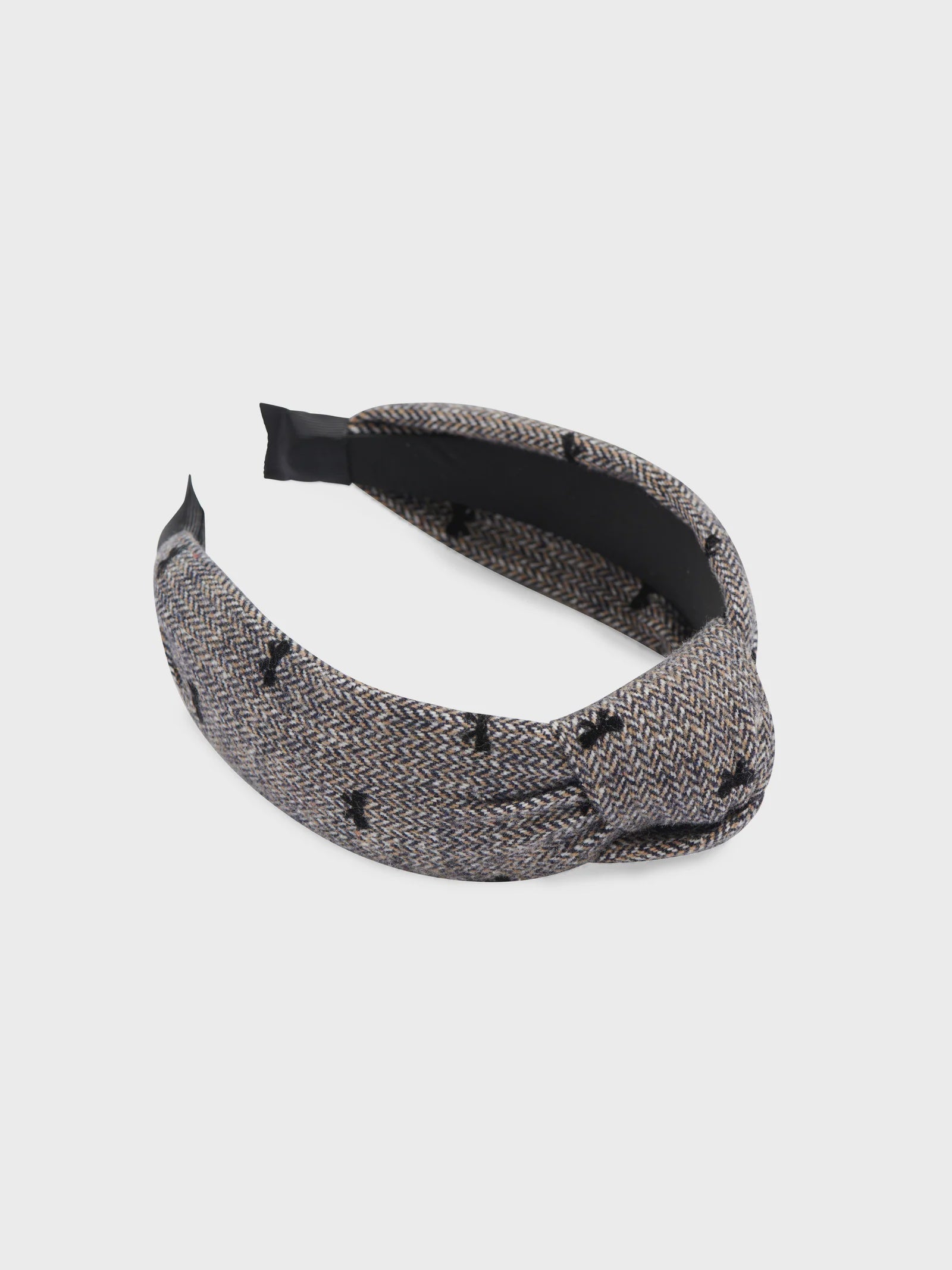 Charcoal Tweed Bow Headband