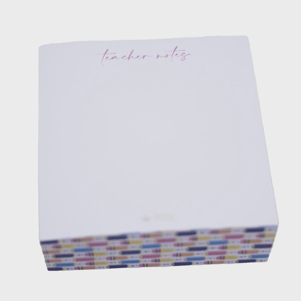 Teacher Note Cube White Multi - The Burlap Buffalo