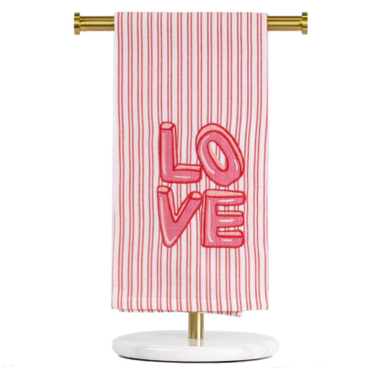 The Royal Standard True Love Hand Towel-White Pink