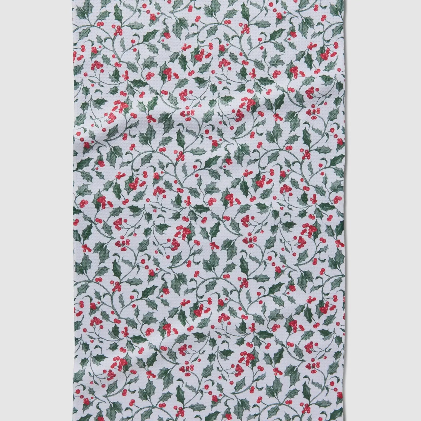 Geometry Kitchen Tea Towel-Christmas Holly