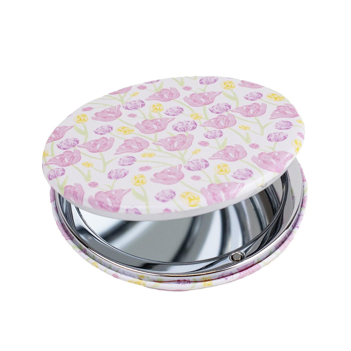 Tulip Fields Pocket Mirror Soft White Multi