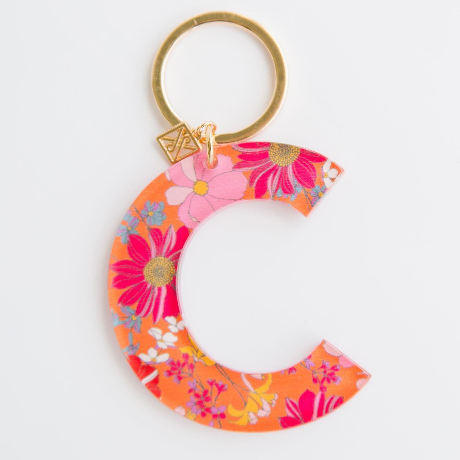 Mary Square Floral Keychain C