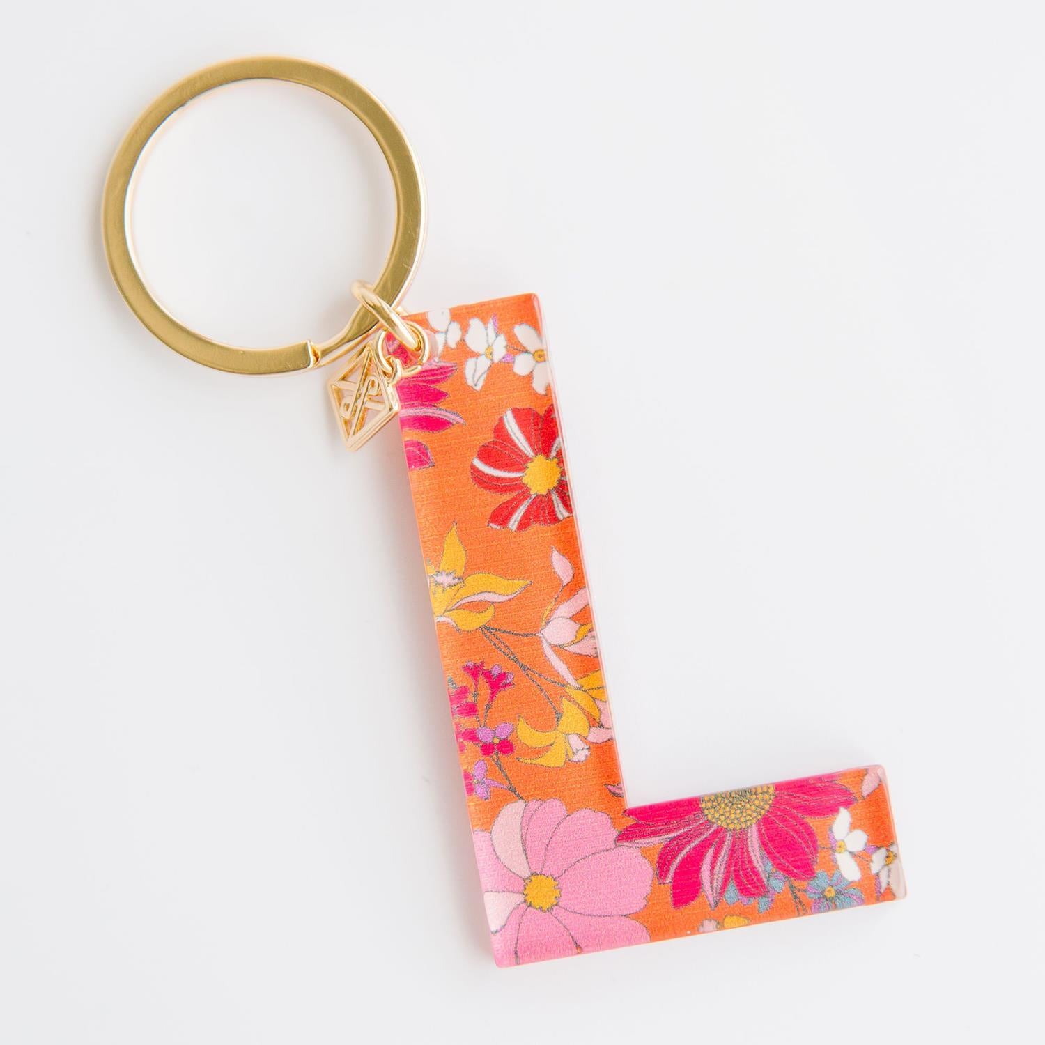 Mary Square Floral Keychain L