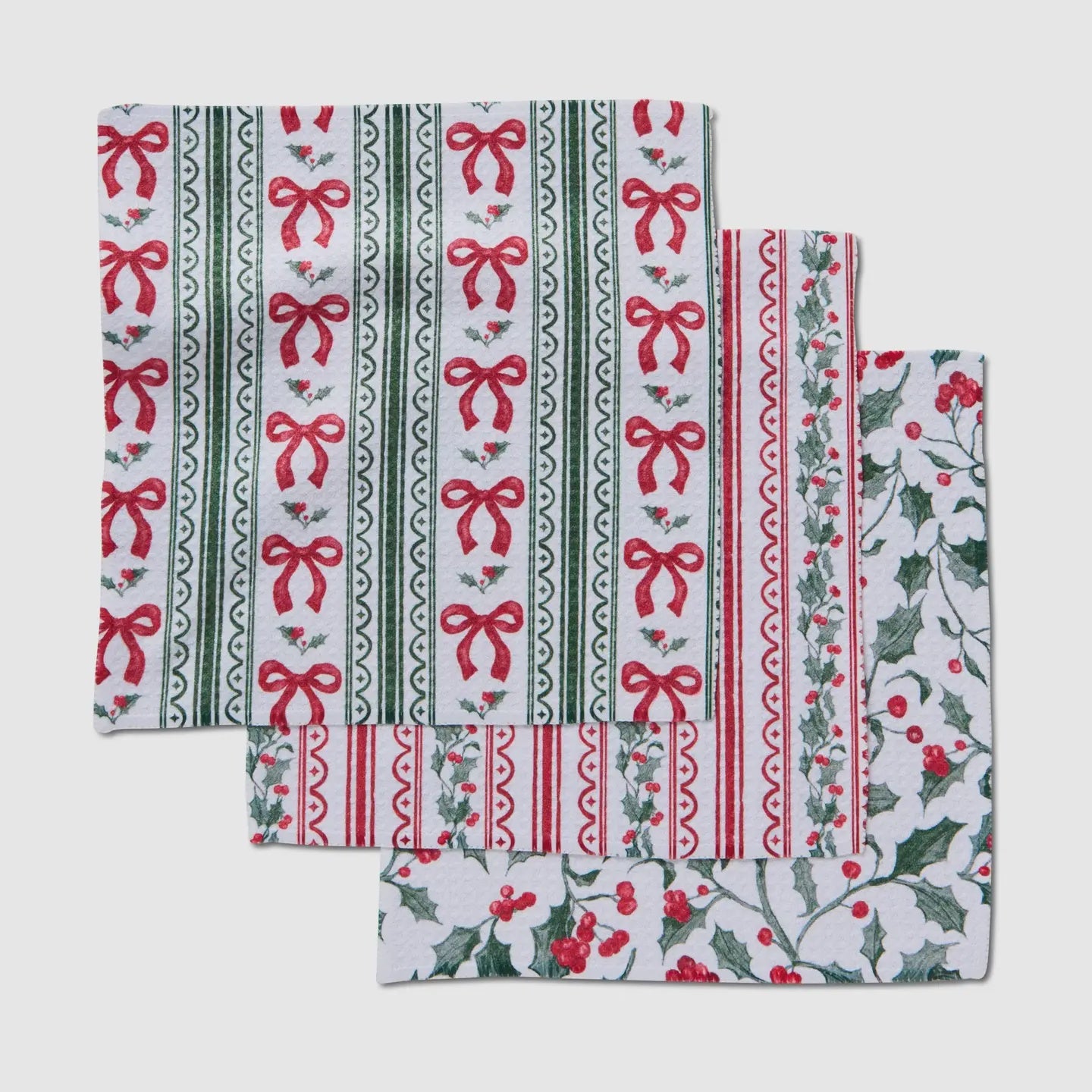 Geometry Dishcloths-Christmas Ribbons