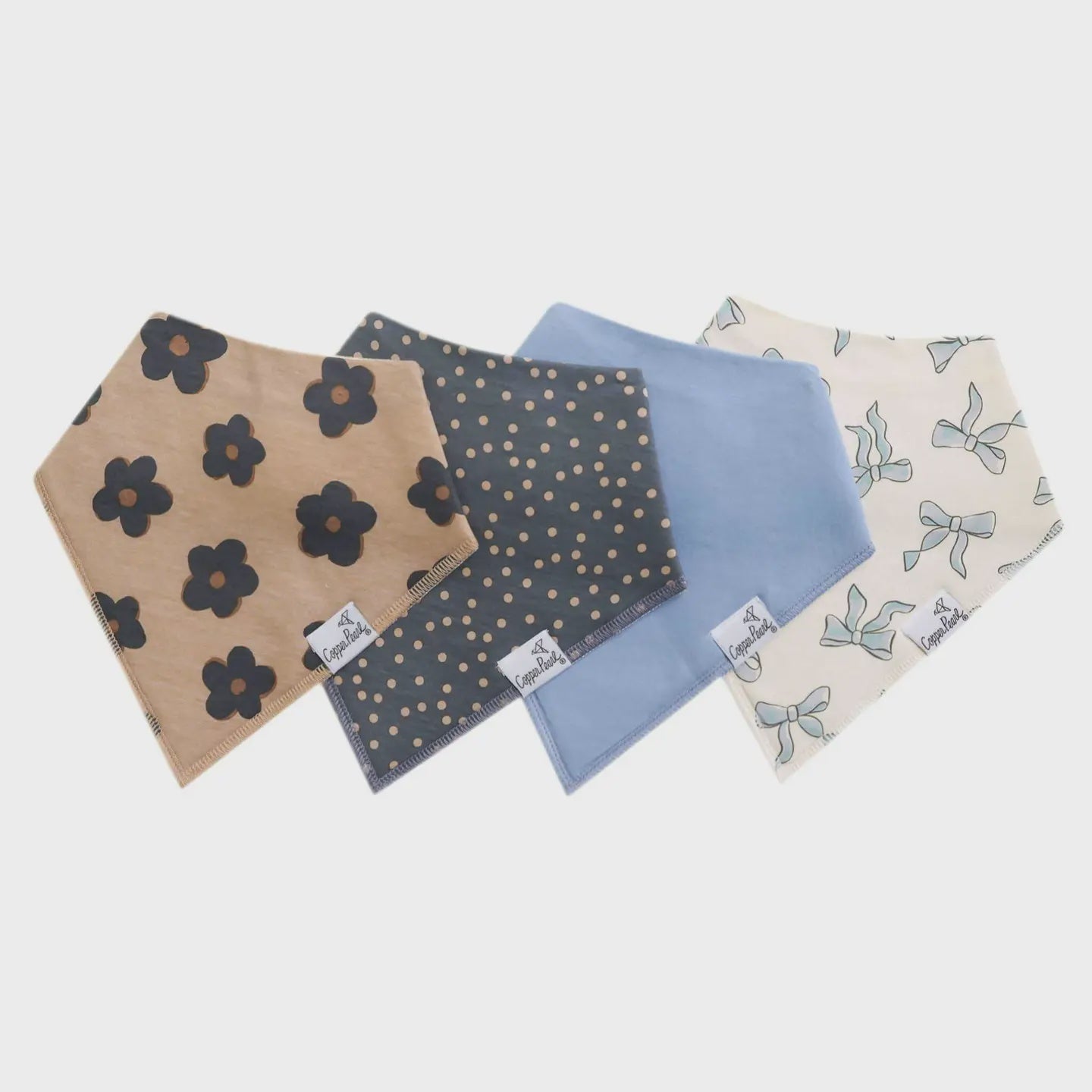 Gemma In Tan Bandana Bib Set Copper Pearl