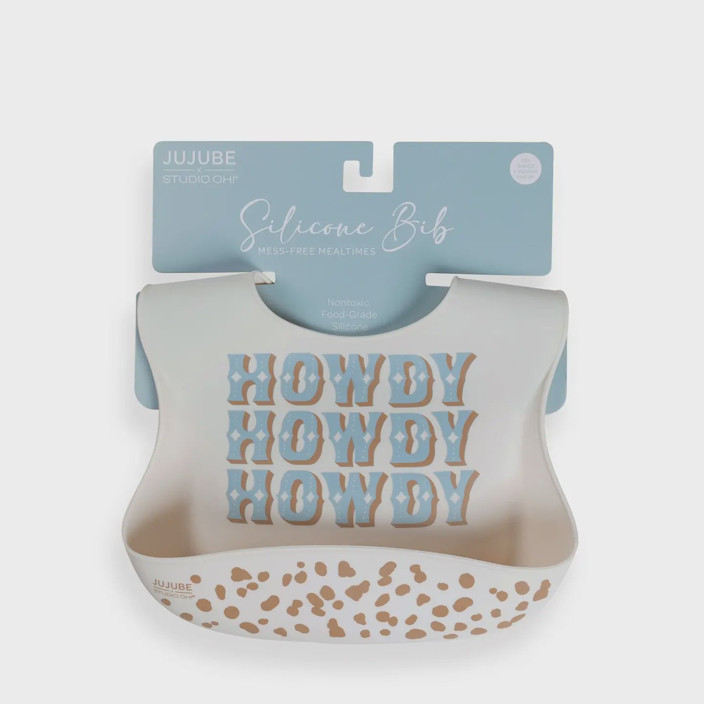 JuJuBe Baby Silicone Bib Howdy Partner Blue