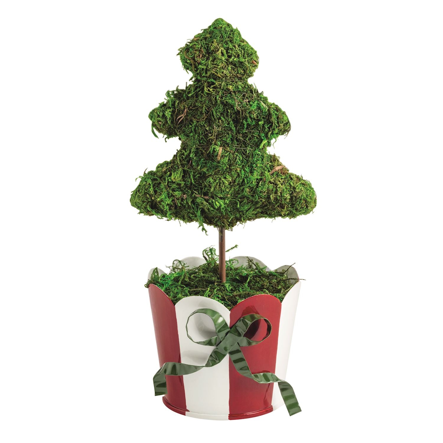 Red Stripe Christmas Tree Topiary