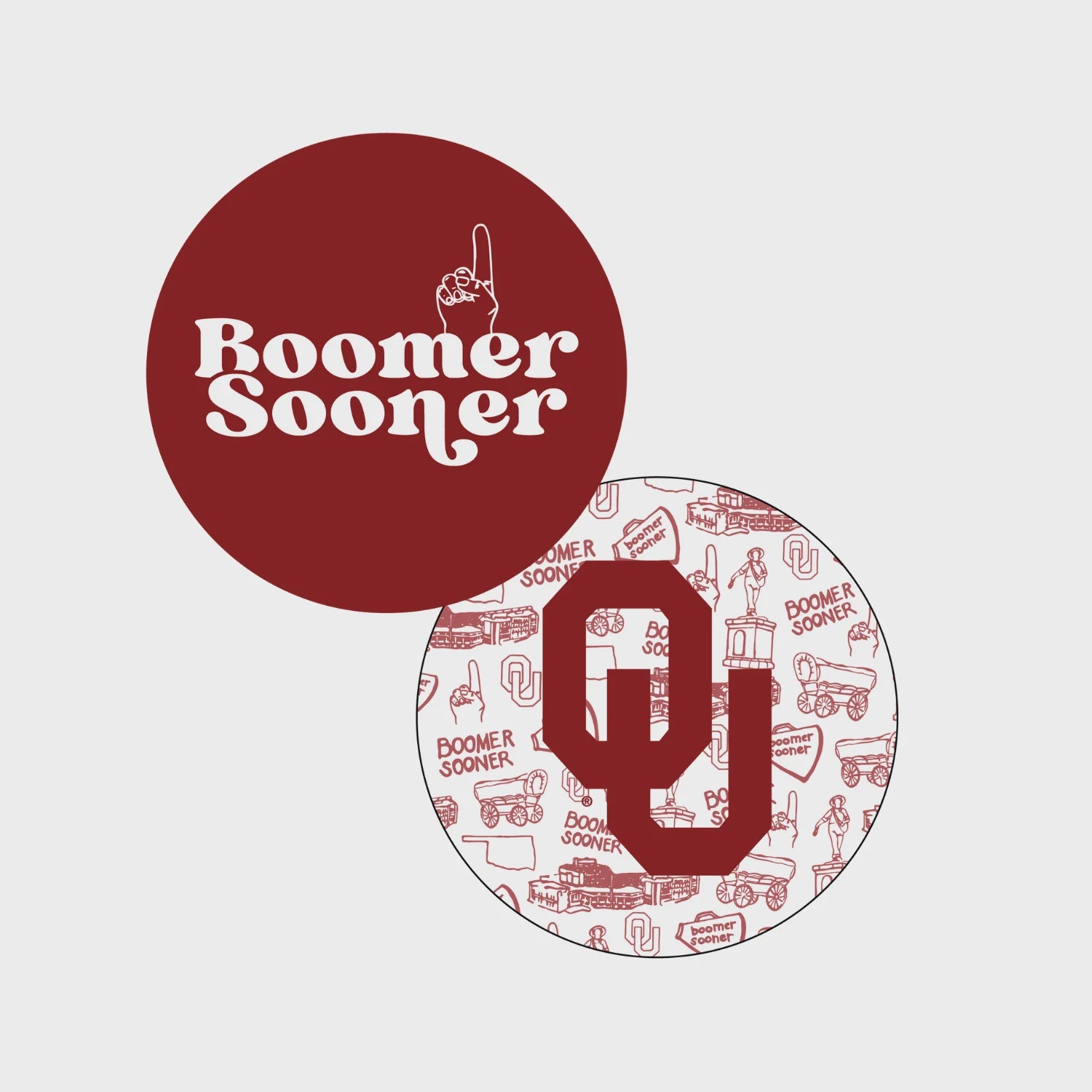 Boomer Sooner Double Sided Coasters