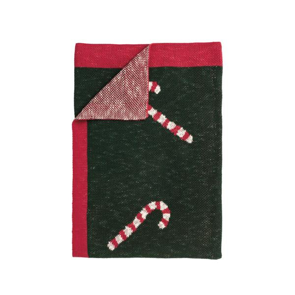 Candy Cane Knit Throw Blanket