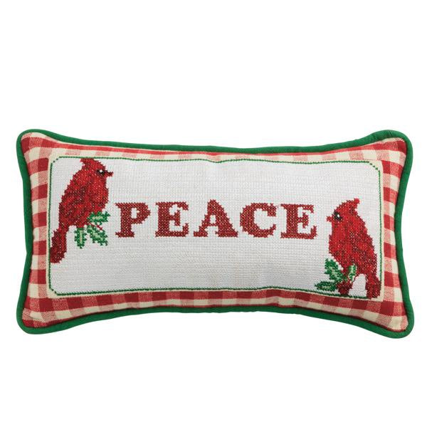 Lumbar Cardinal Needlepoint Pillow