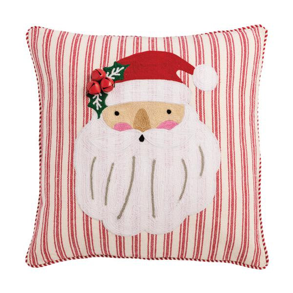 Santa Whimsy Christmas Embroidered Pillow