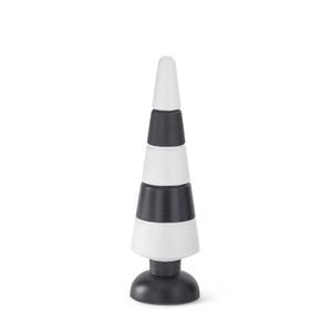 10" Black & White Striped Wood Finial