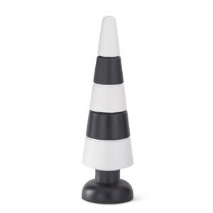 11.5" Black & White Striped Wood Finial