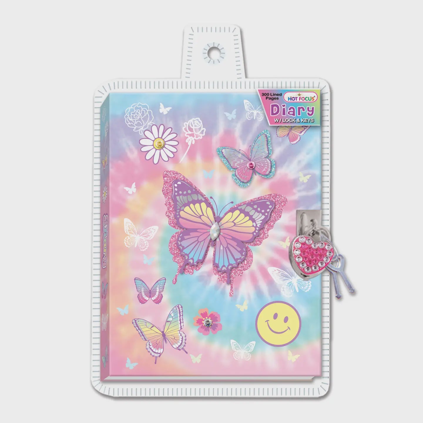 Tie Dye Butterfly Diary with Lock and Key