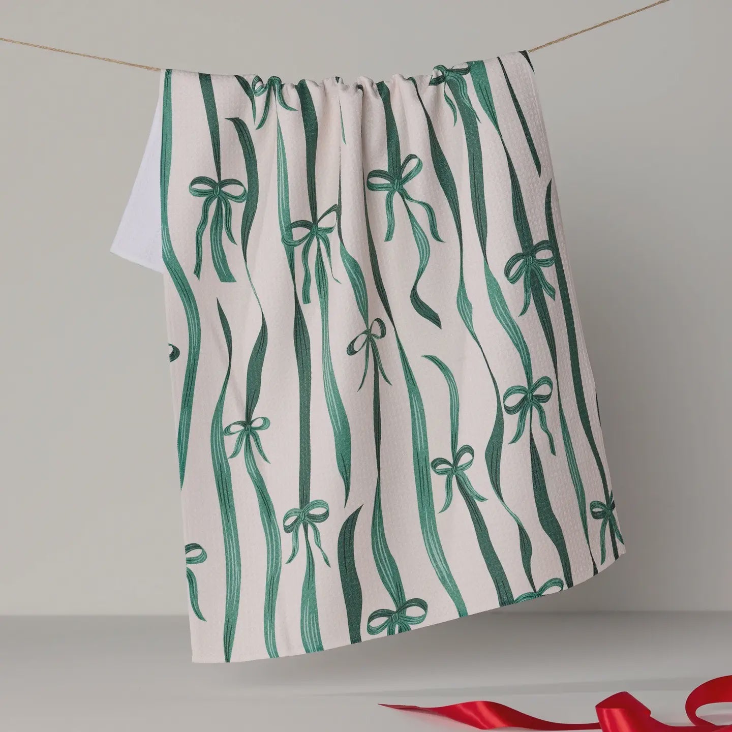 Falling Ribbon Fir Kitchen Tea Towel