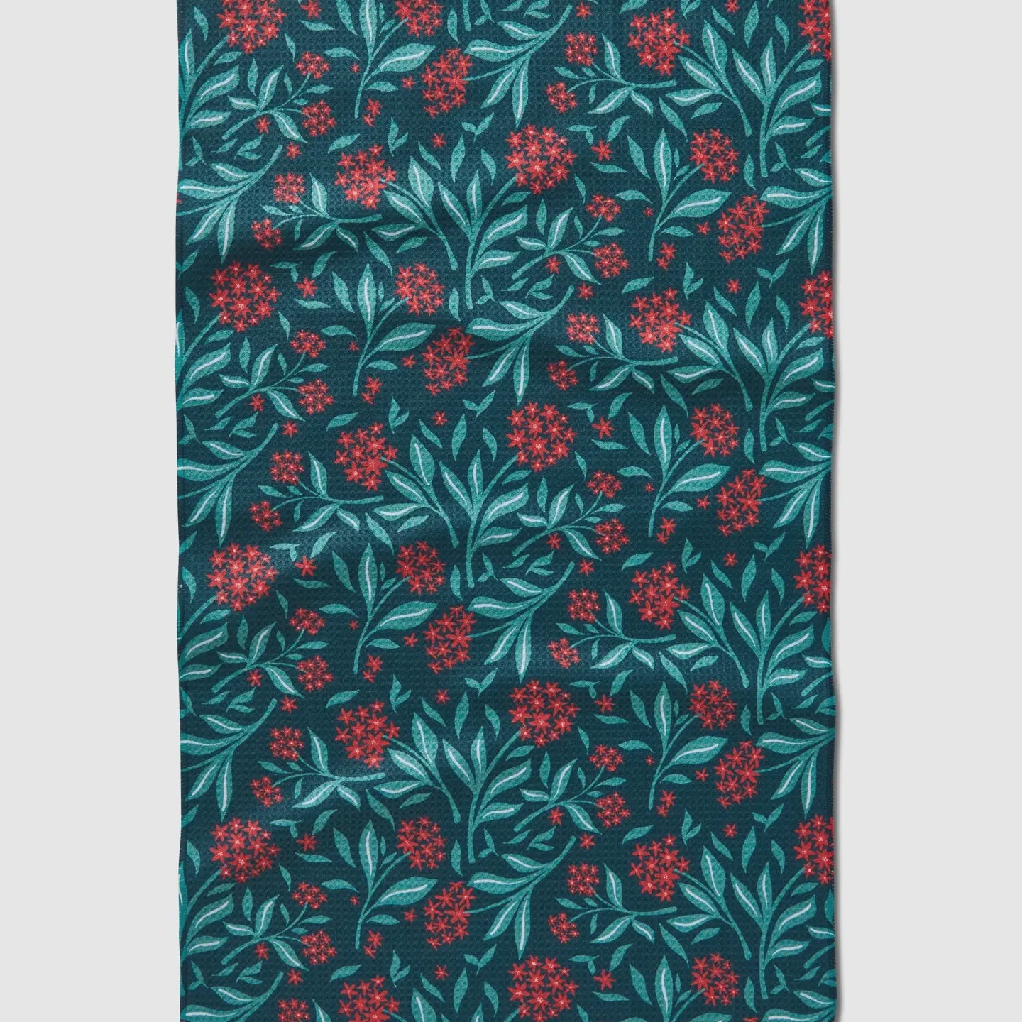 Geometry Kitchen Tea Towel-Holiday Blooms