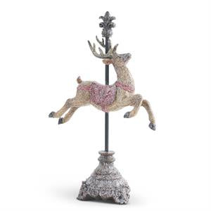 Glittered Resin Finial Reindeer 15"