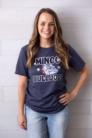 Adult Bulldog Stars Graphic Tee Navy