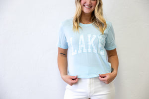 Plaid Lake Graphic Tee Ice Blue