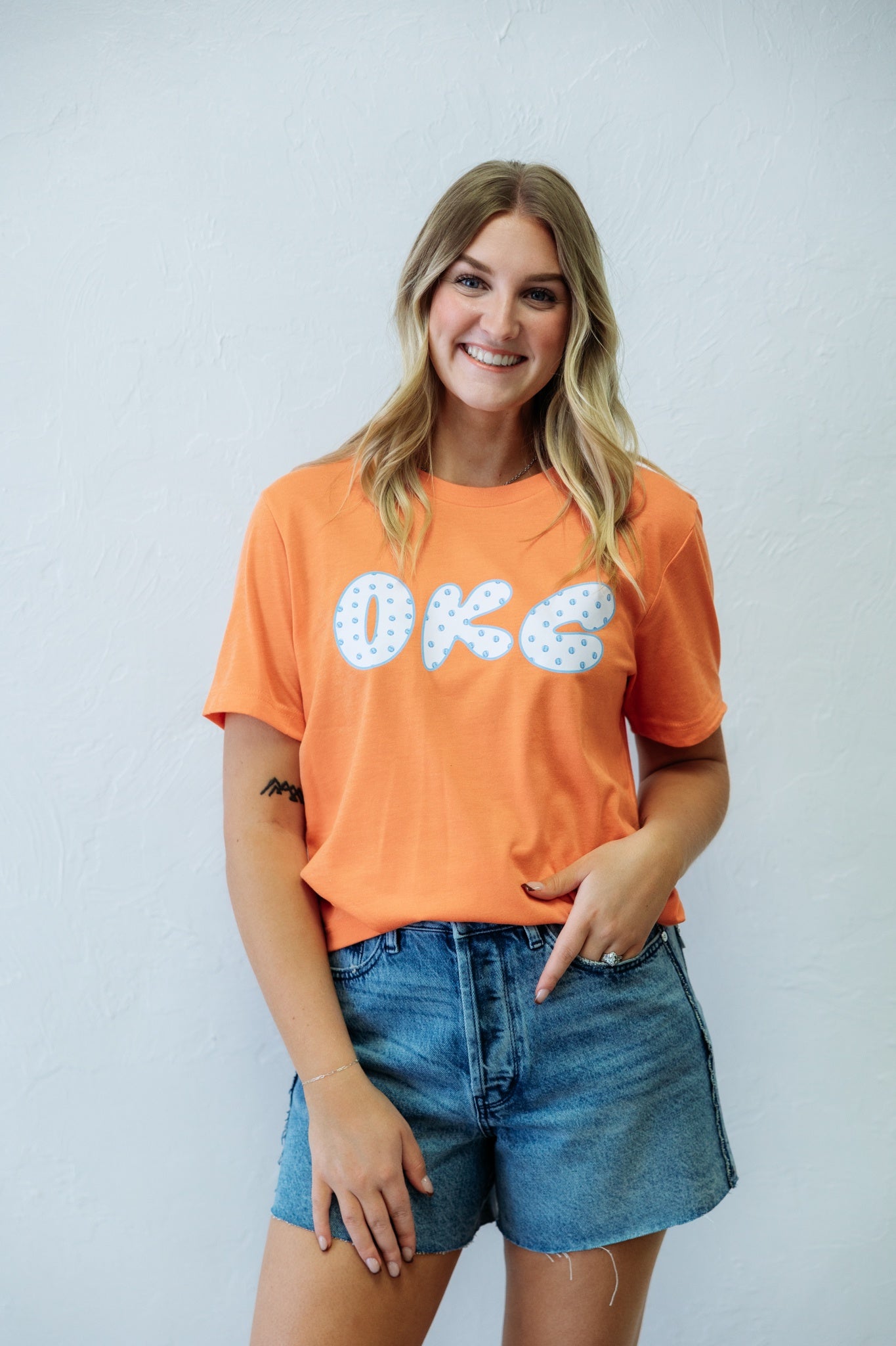 Adult OKC Polka Dot Graphic Tee Orange