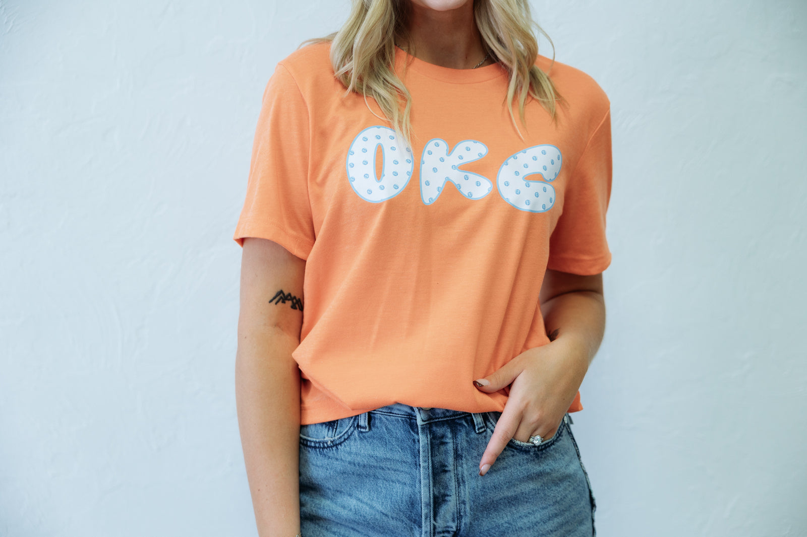 Adult OKC Polka Dot Graphic Tee Orange