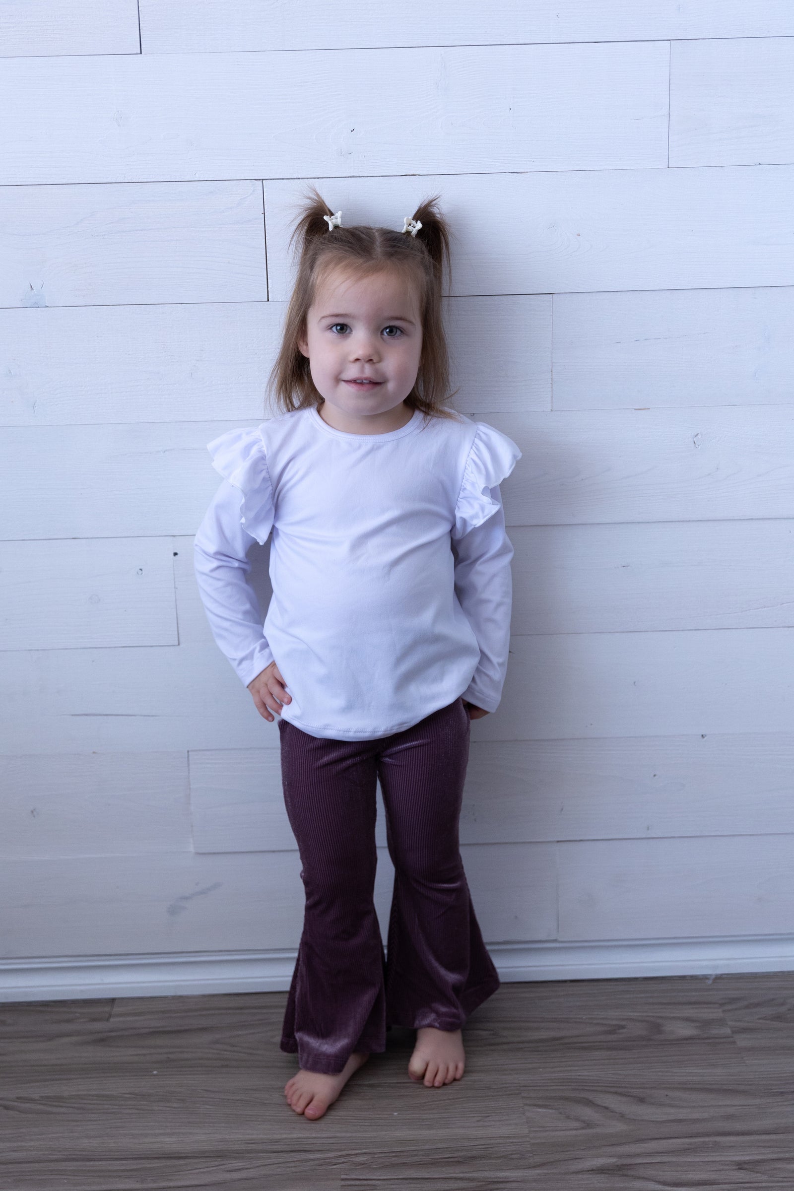 Amethyst Ribbed Velvet Bell Bottoms