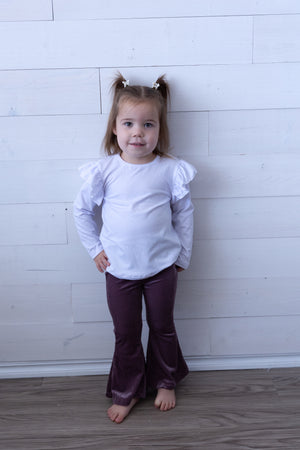 Amethyst Ribbed Velvet Bell Bottoms