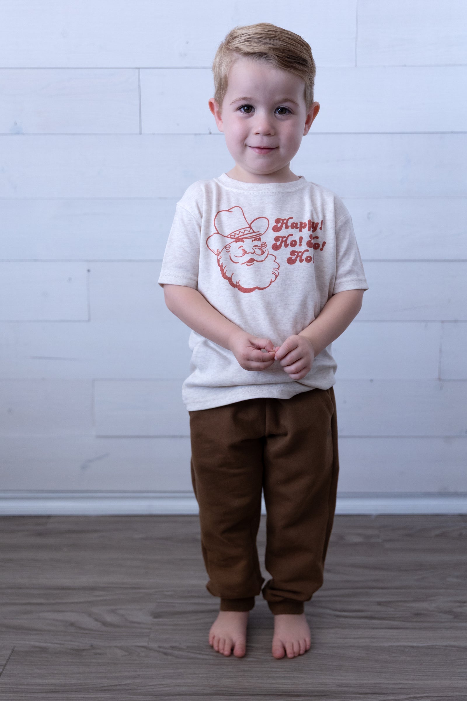 Toddler Happy Ho Ho Ho Christmas Cowboy Santa
