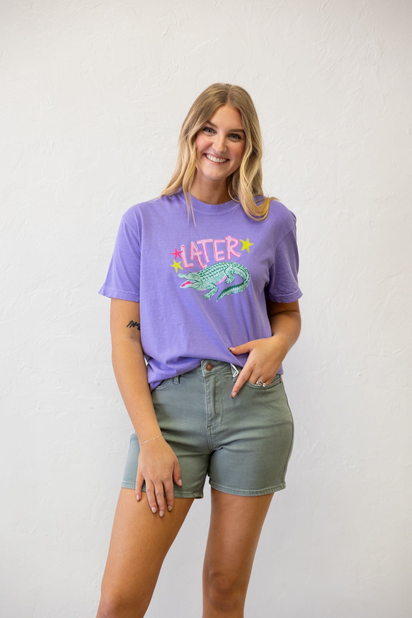 Adult Later Alligator Graphic Tee Purple