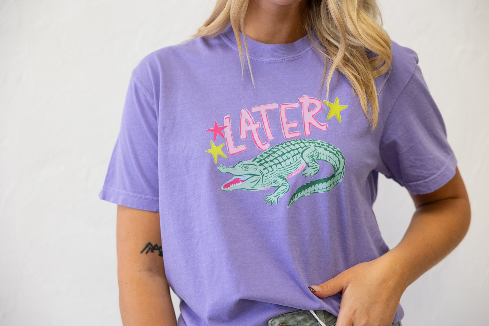 Adult Later Alligator Graphic Tee Purple