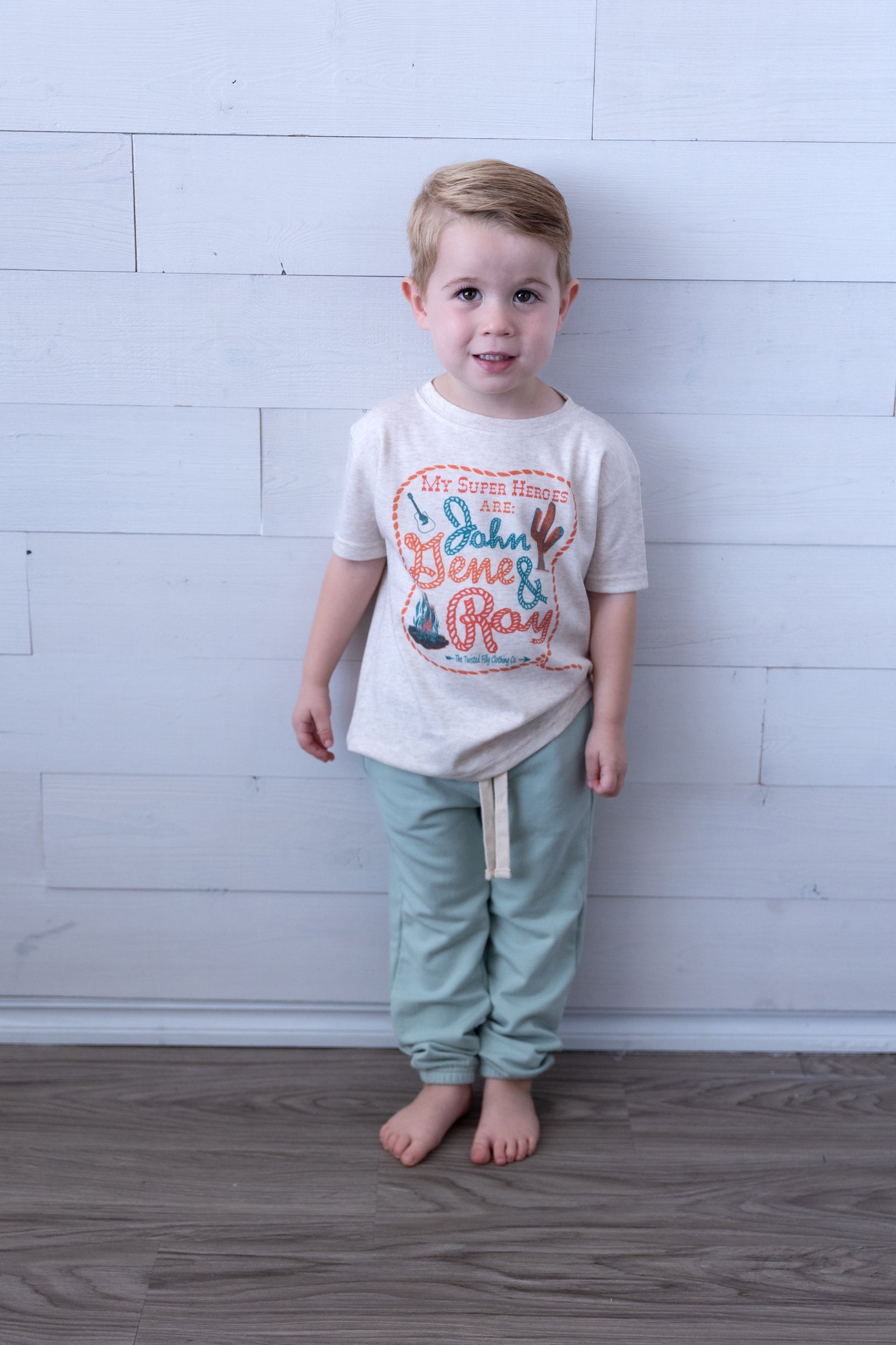 Toddler My Super Heros are John, Gene & Roy Tee