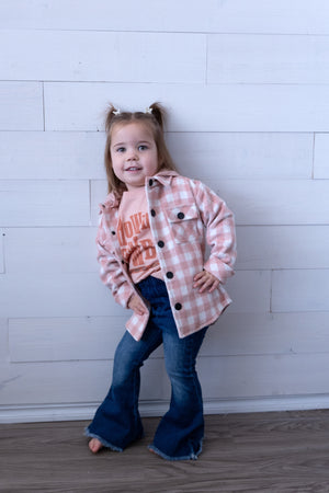 Hooded Shacket Misty Rose Plaid