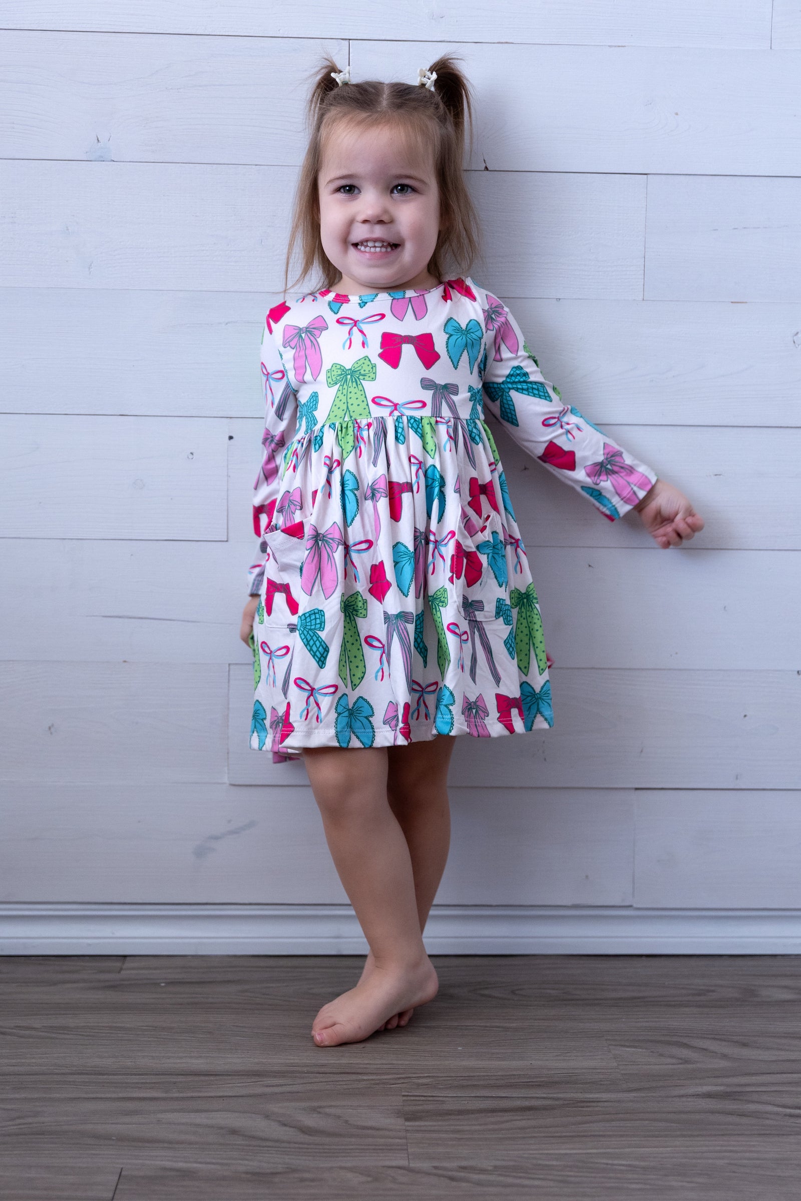 Twirls & Ties LS Pocket Twirl Dress