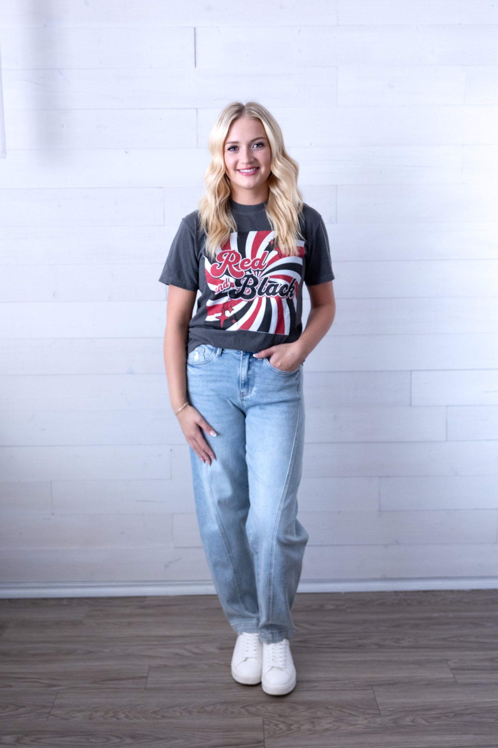 Red & Black Retro Graphic Tee