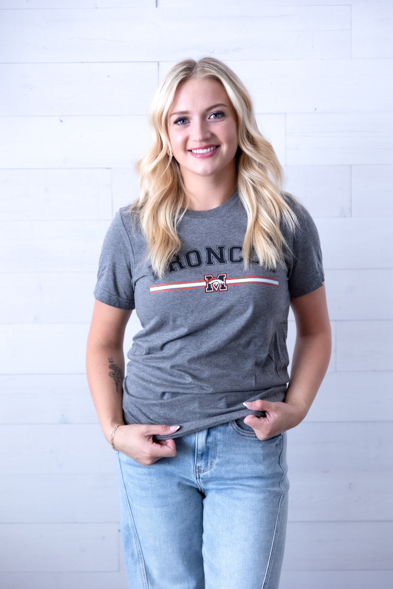 Grey Broncos with Morsey Graphic Tee