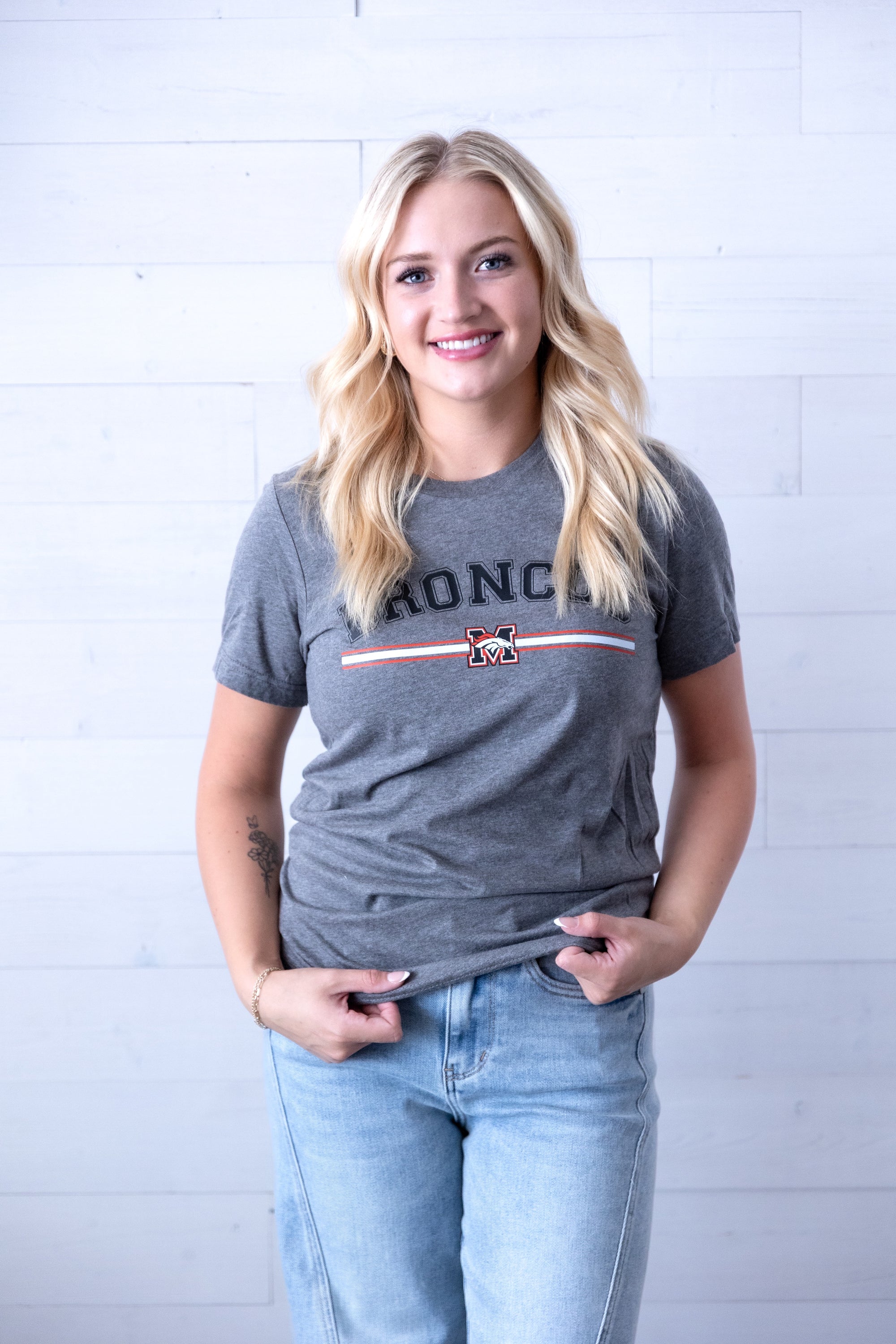 Grey Broncos with Morsey Graphic Tee