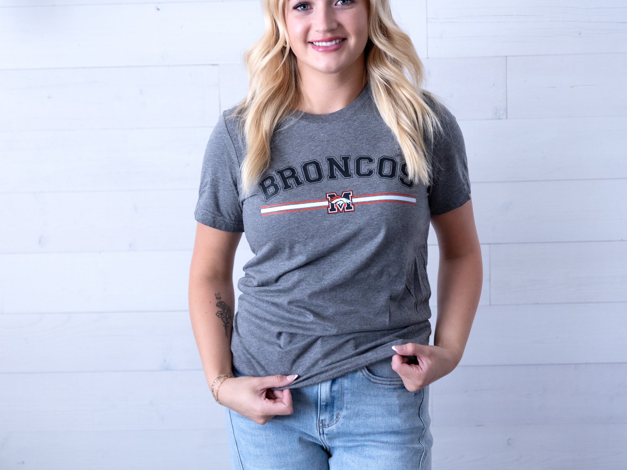 Grey Broncos with Morsey Graphic Tee
