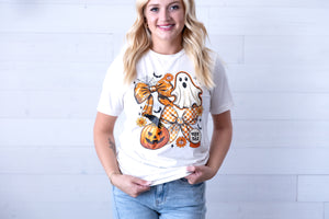 Trick or Treat Bow Halloween Graphic Tee