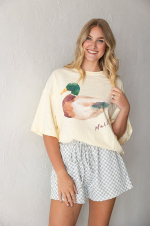 Mallard Duck Oversized Tee Cream