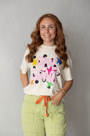 Give Grace Graphic Tee Ivory